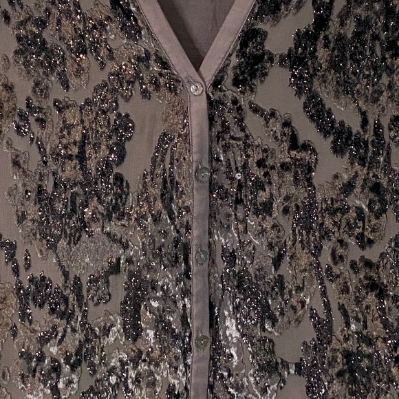 Anthro TINY Broadleaf Forest Burnout Velvet Top, S - Picture 10 of 11